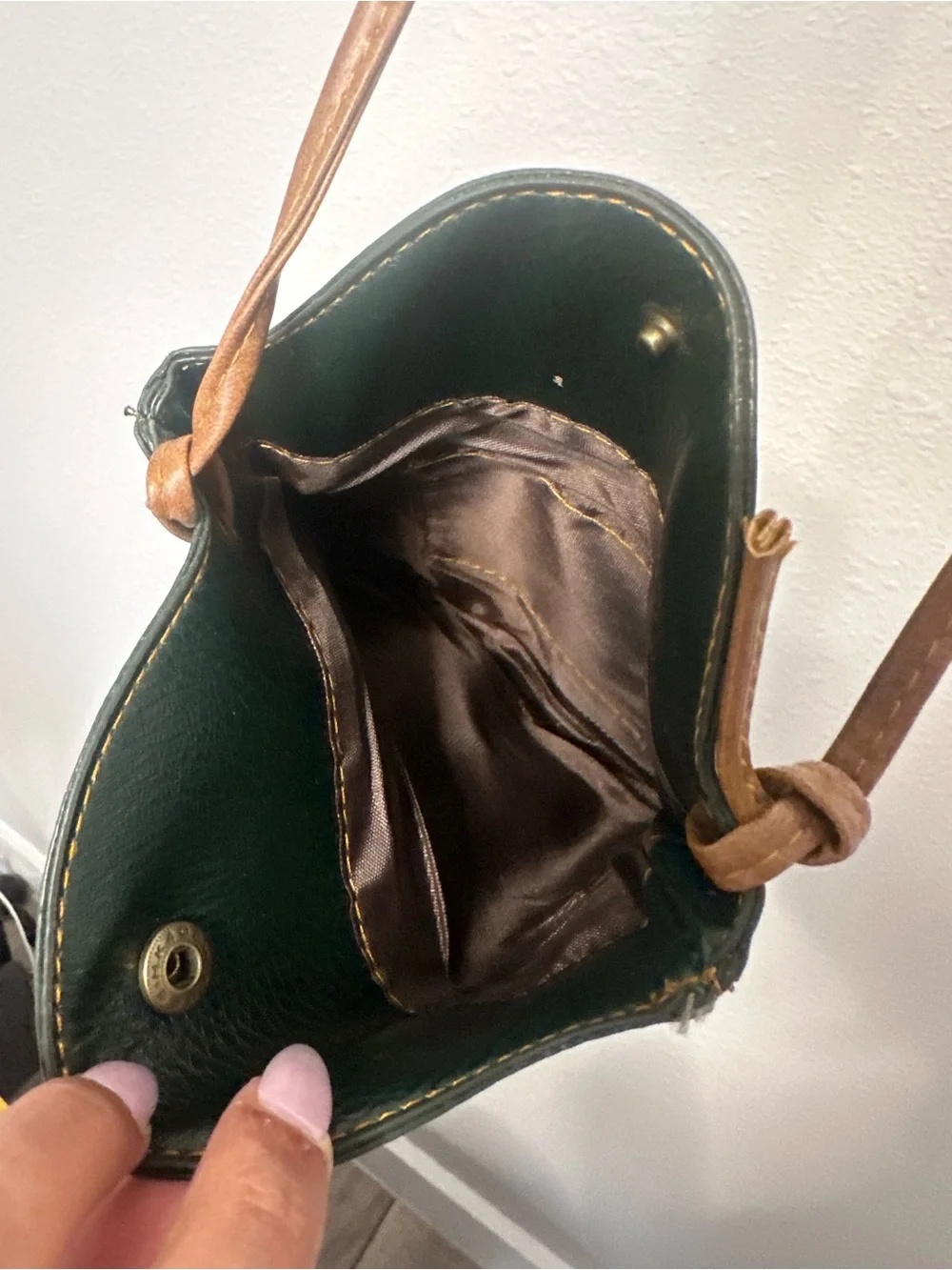Vintage Heroing Forest Green Genuine Leather Crossbody Bag